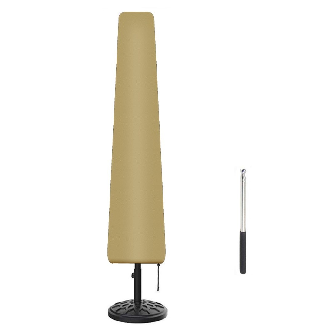 JC Patio Umbrella Cover 420D Waterproof Heavy Duty Fabric Market Parasol Umbrella Cover with Push for 7ft to 11ft Outdoor Umbrellas748 inch Beige