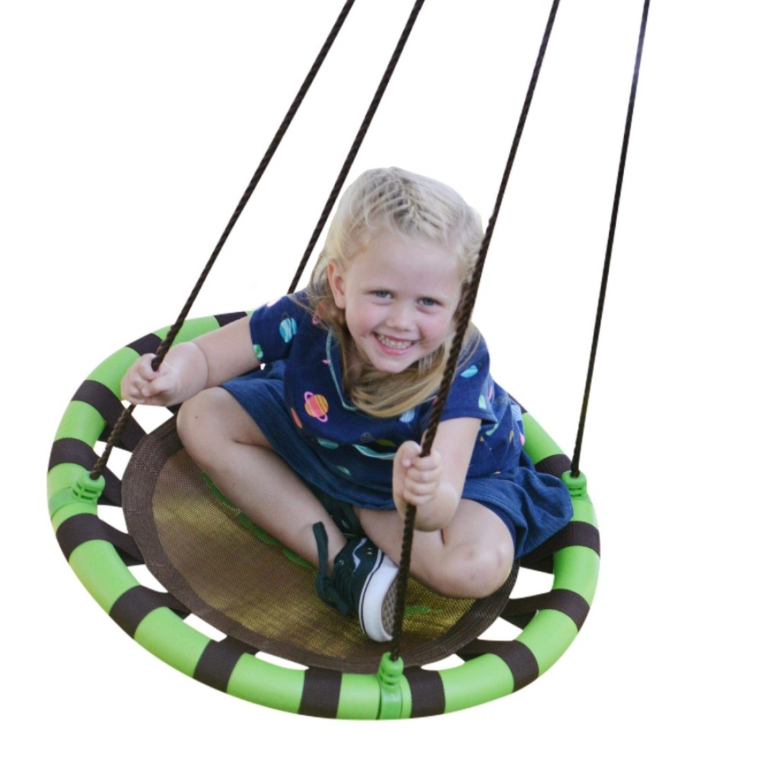 Swurfer Orbit Tree Swing, Saucer Swing - Tree Swing for Kids Outdoor, Outdoor Swing for Kids, Weather Resistant, Padded Frame, Durable, Mesh, Quick and Easy Tool Free Assembly, Age 3 and Up (24 Inch)