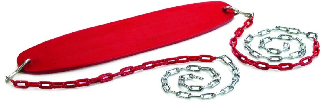 Ultimate Swing Seat with Chains Red 250lb Capacity 58 ZincPlated Chain wVinyl Coating Fully Assembled Easy Installation Replacement Playset Accessory DIY Playground Accessories