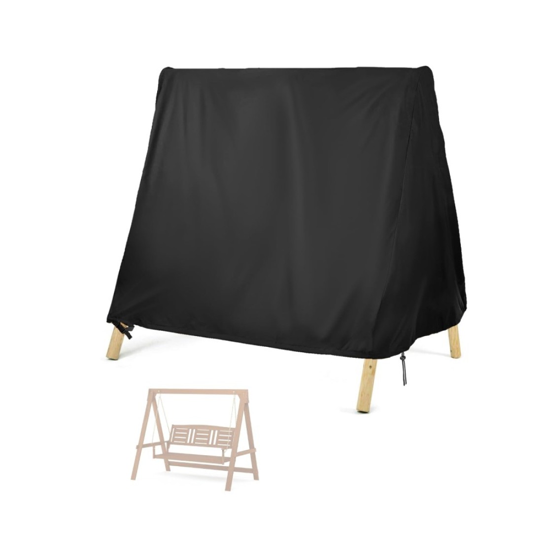 Elegoro Outdoor Swing Cover A Frame Patio Swing CoverSwing Cover for Outdoor Furniture Porch Cover Glider Hammock Cover Waterproof 66LX488WX66H