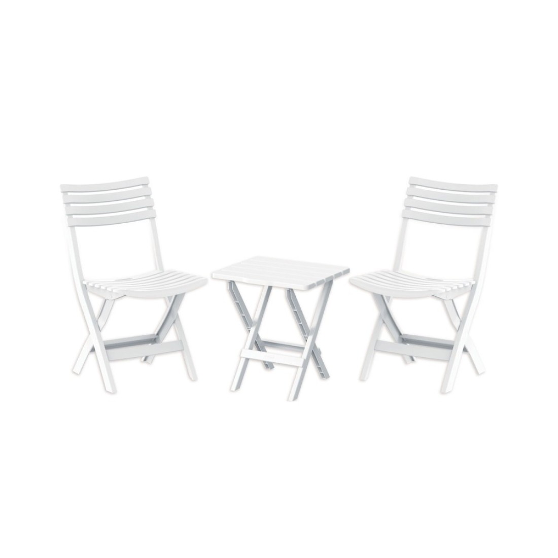 Cosmoplast Foldable Chair And Table White Pack of 3