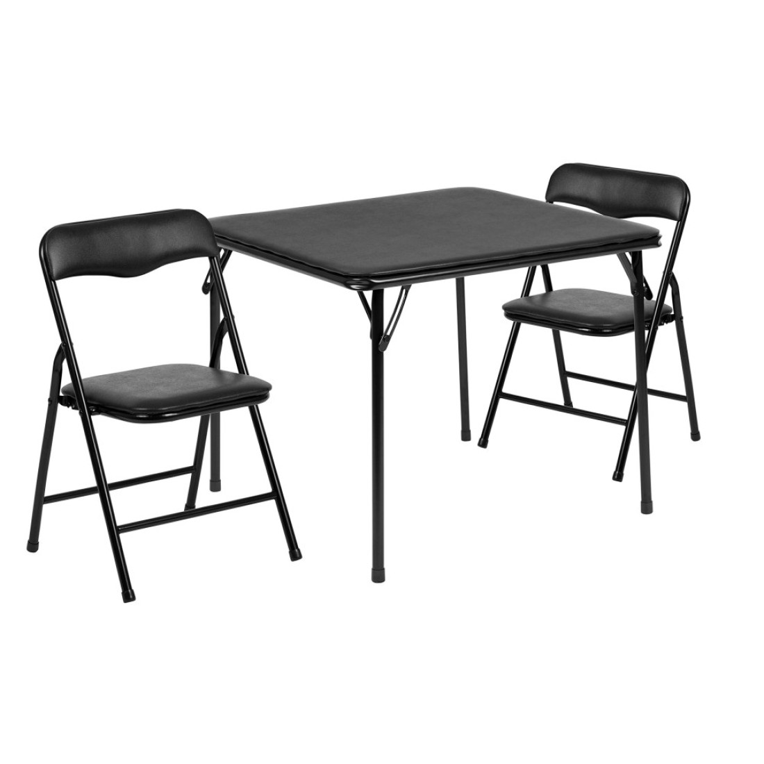 Flash Furniture Mindy Kids 3-Piece Folding Table and Chairs Set for Daycare and Classrooms, Children&#39;s Activity Table and Chairs Set, Black