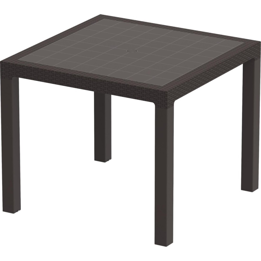 Cosmoplast Rattan Dining Table Dark Brown 90cm