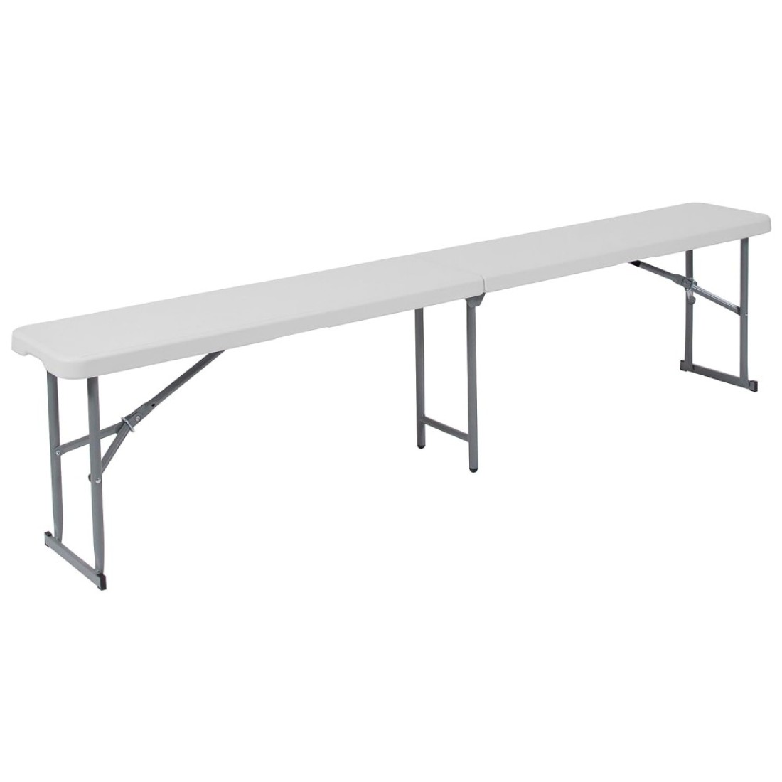 Flash Furniture 1025W x 71L BiFold Granite White Plastic Bench with Carrying Handle