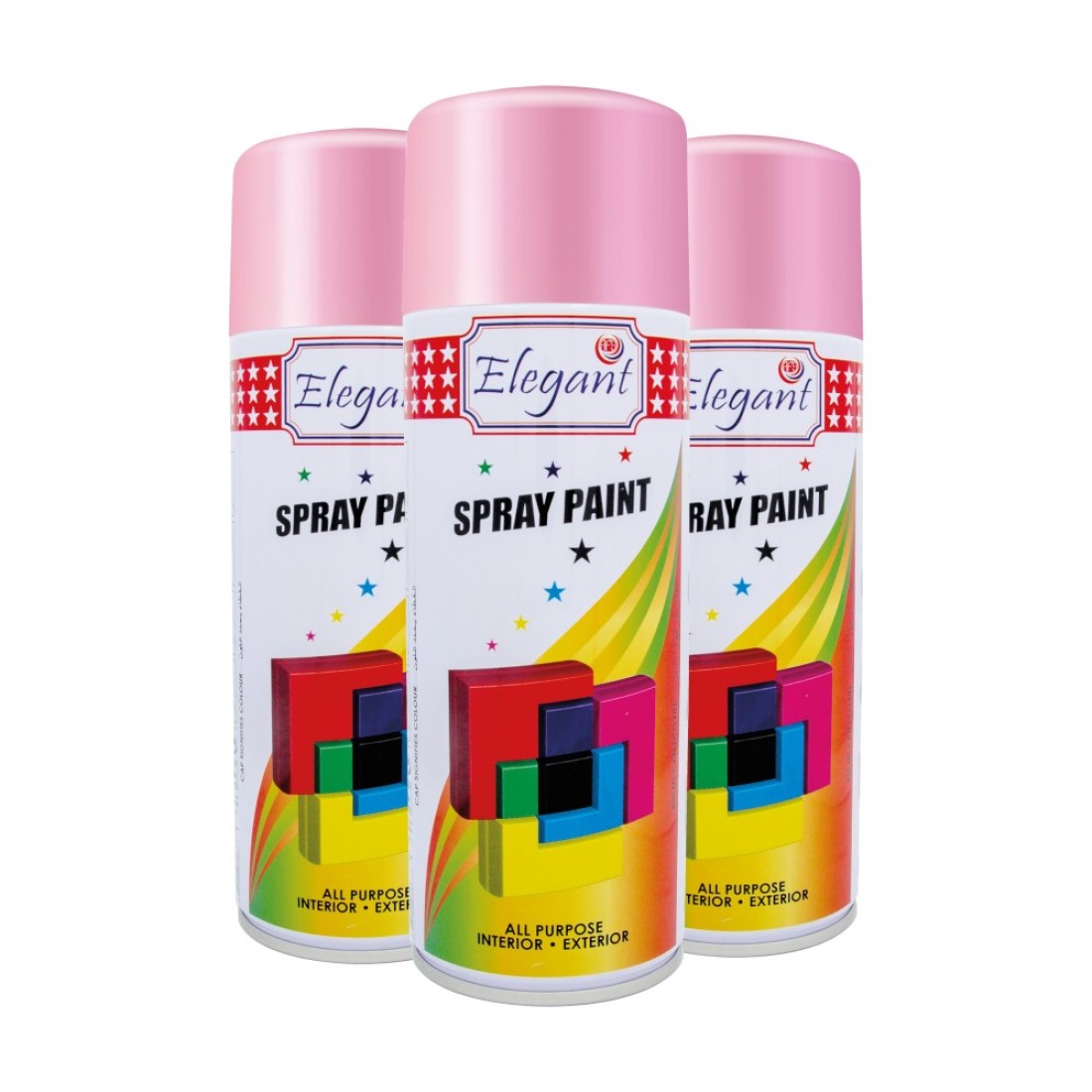 Elegant Spray Paint &ndash; Light Pink &ndash; 400ML &ndash; PACK OF 3, 3-Pack (400ML x 3 Pcs) &ndash; Multipurpose DIY Paint &ndash; Perfect for Outdoor Use