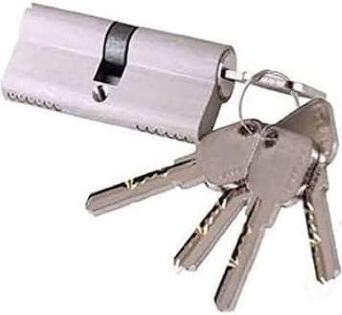 ABBASALI Door Lock Cylinder 70mm (35-35) with 5 Computer Keys (PACK OF 2PCS)