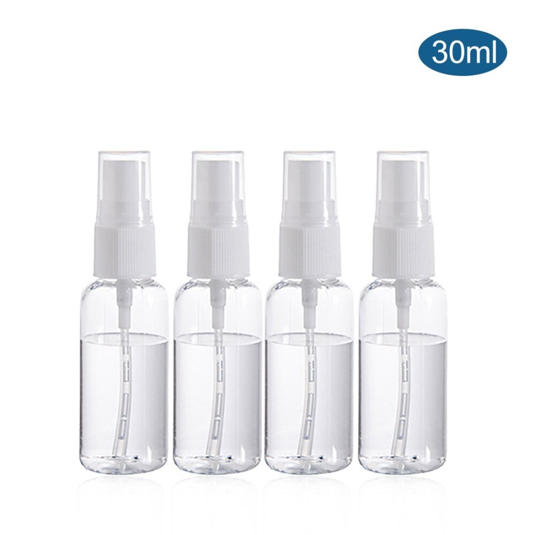 Generic-4 Pack 30ml Spray Bottles Fine Mist Transparent Empty Plastic Spray Bottles Refillable Bottle Perfume Atomizer Container for Essential Travel