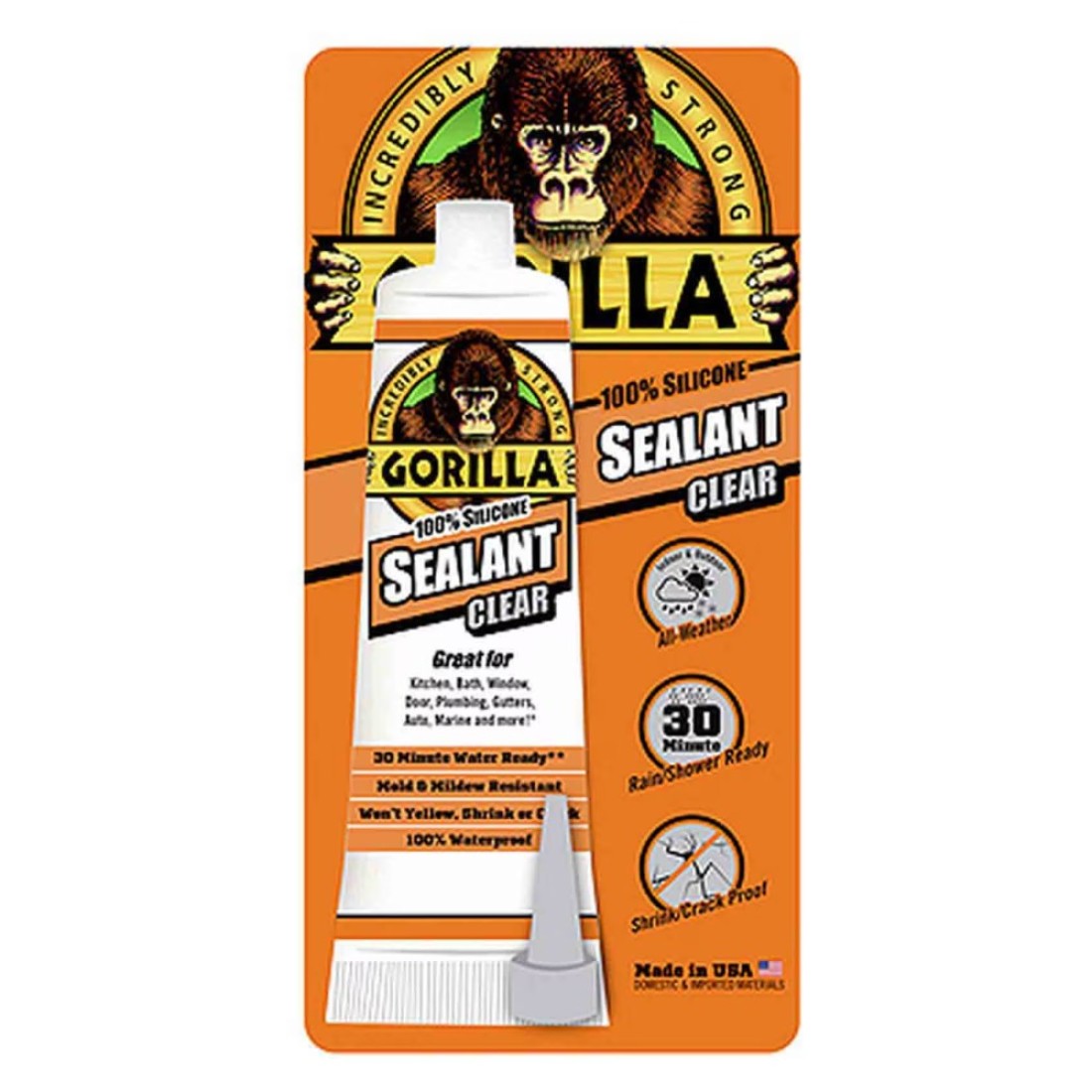 Gorilla Silicone Sealant Tube Clear 70g