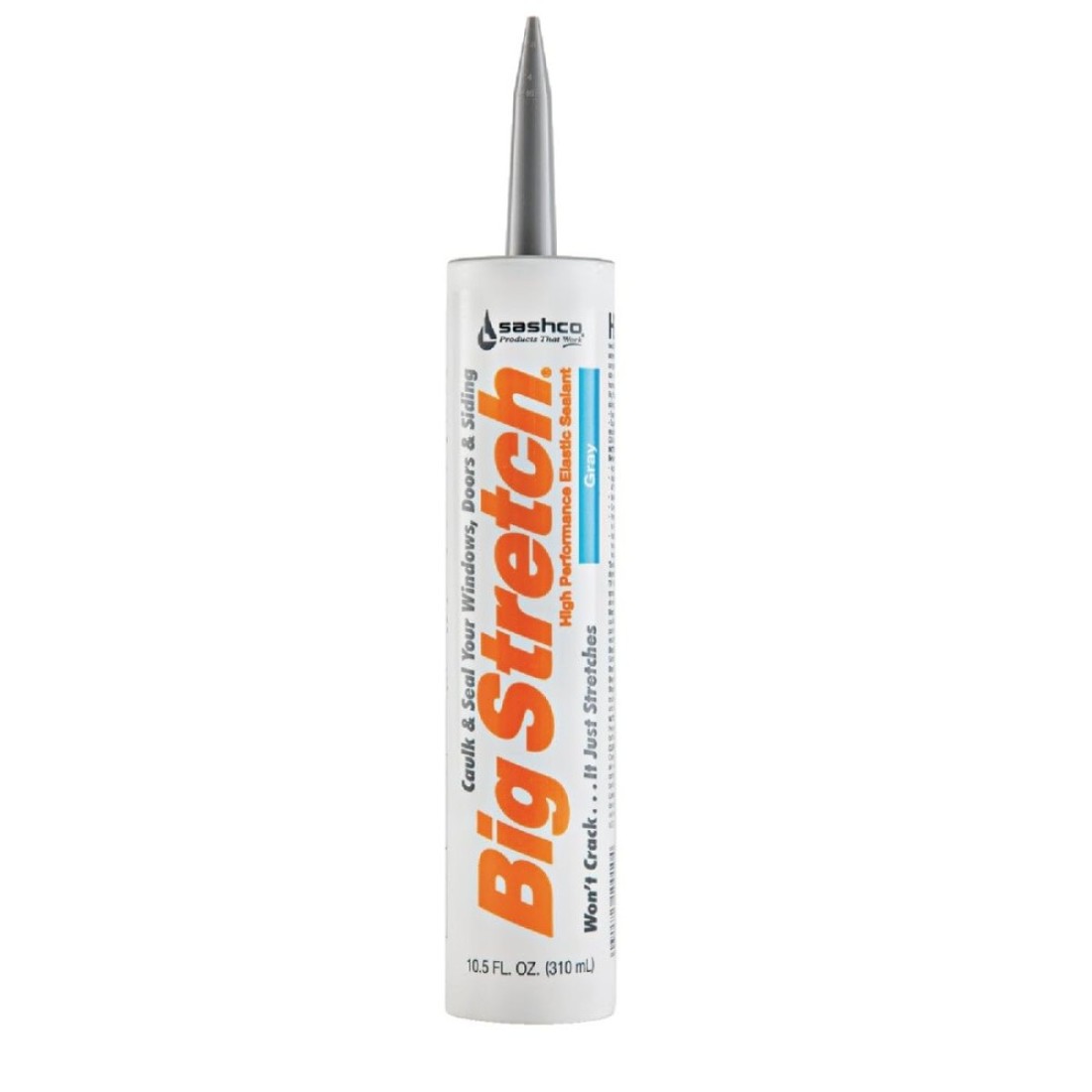 Sashco Big Stretch Acrylic Latex High Performance Caulking Sealant 105 oz Cartridge Gray