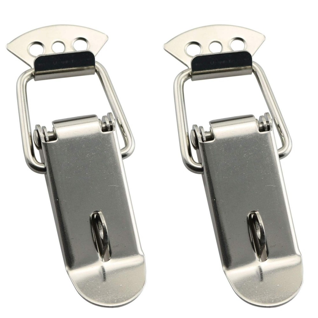 RuiLing 2pcs 74mm Spring Loaded Latch Catch Toggle Clamp Stainless Steel Duckbill Tensionlock Hasp for Cabinet Boxes Suitcase Safety Security Hardware Accessories