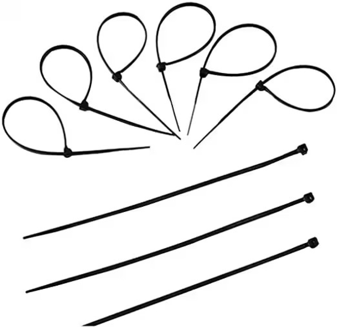 Generic 100Pcs Wire Self-Locking 250Mm Black Nylon Plastic Network Cable Wire Zip Tie Cord Strap Plastic Zip Trim Wrap Cable Loop Ties