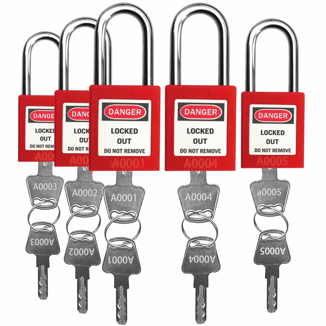 SAFBY Lockout Tagout Locks 5pcs Loto Padlocks Product for Lock Out Tag Out Stations and Devices Red Key Difference