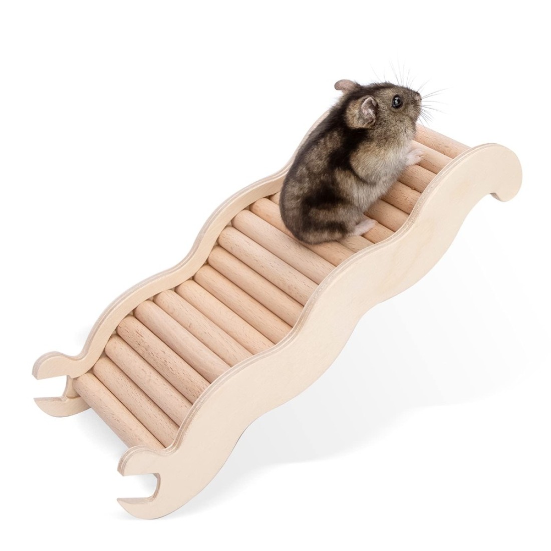 Niteangel Hamster Climbing Toy Wooden Ladder Bridge for Hamsters Gerbils Mice and Small Animals (Medium - 8.26&#39;&#39; L)