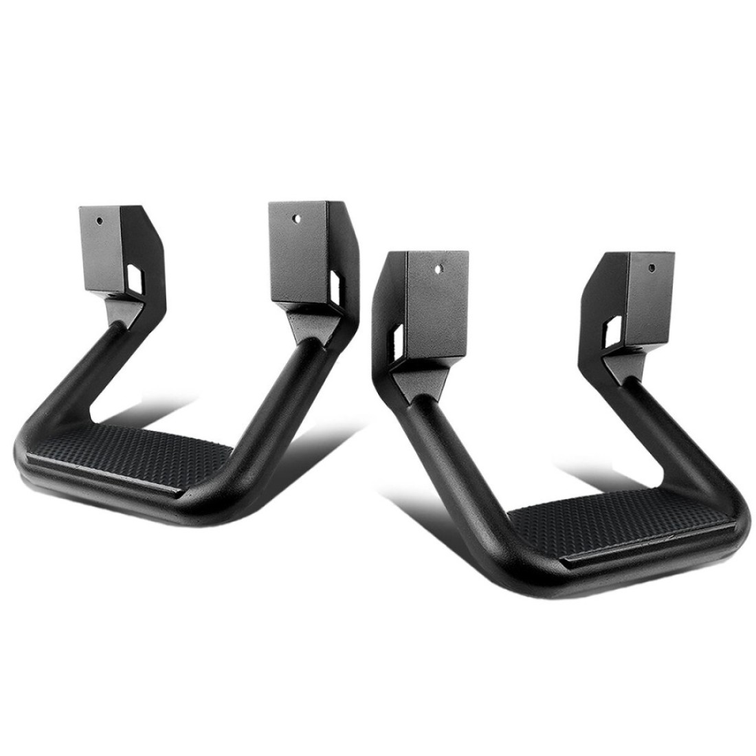 DNA Motoring SSTEP-BK Pair Black Aluminum Side Hoop Steps Compatible With Most Pickups and SUV&#39;s, 12&quot; L x 11&quot; W x 8&quot; H