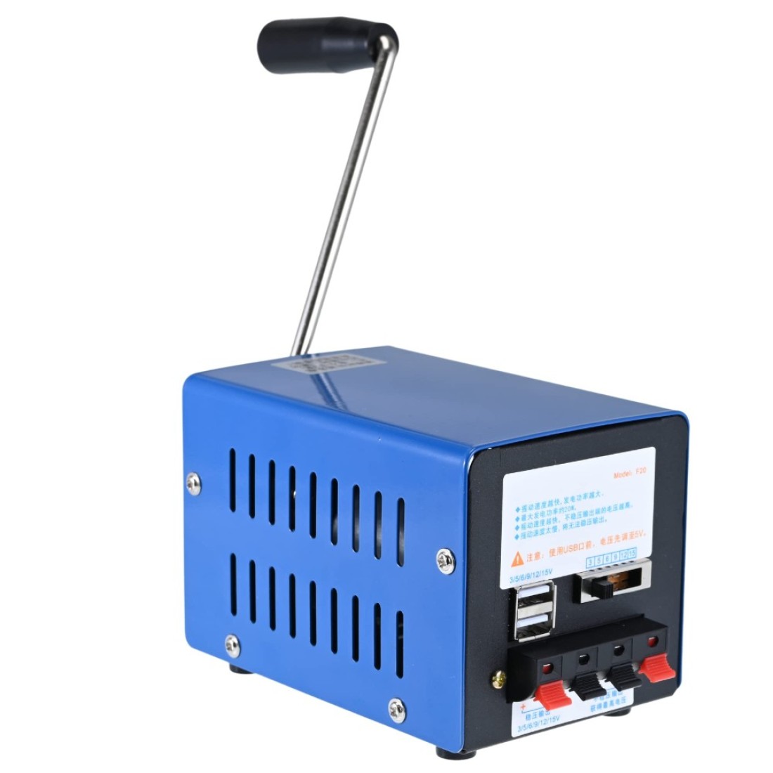 20W Portable Generator for Camping, Hand Crank Generator, Small Camping Generator, VQP Off Grid Living Supplies, Manual Power Supply Emergency Backup