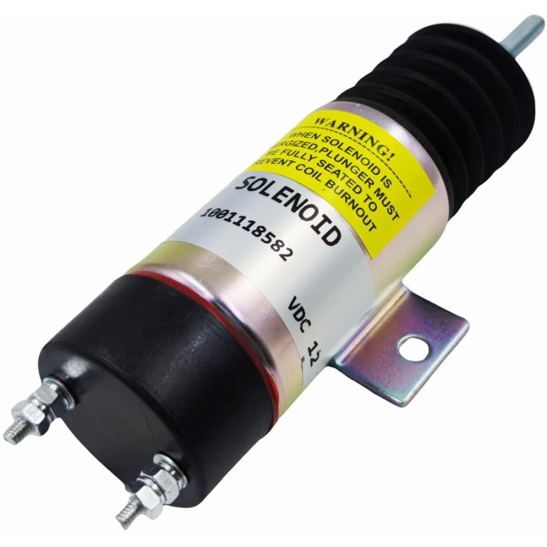 SPJIUQI 12V 2-Terminal Dual Coil Pull Throttle Solenoid Fits Kubota WG-750 DF-750 DF-752 DF-972 D-905 D1105 Z482 Genie 20780GT Z-34/22 Z-45/22 D610-A1V12 1502-12C2U1B1S1 1001118582