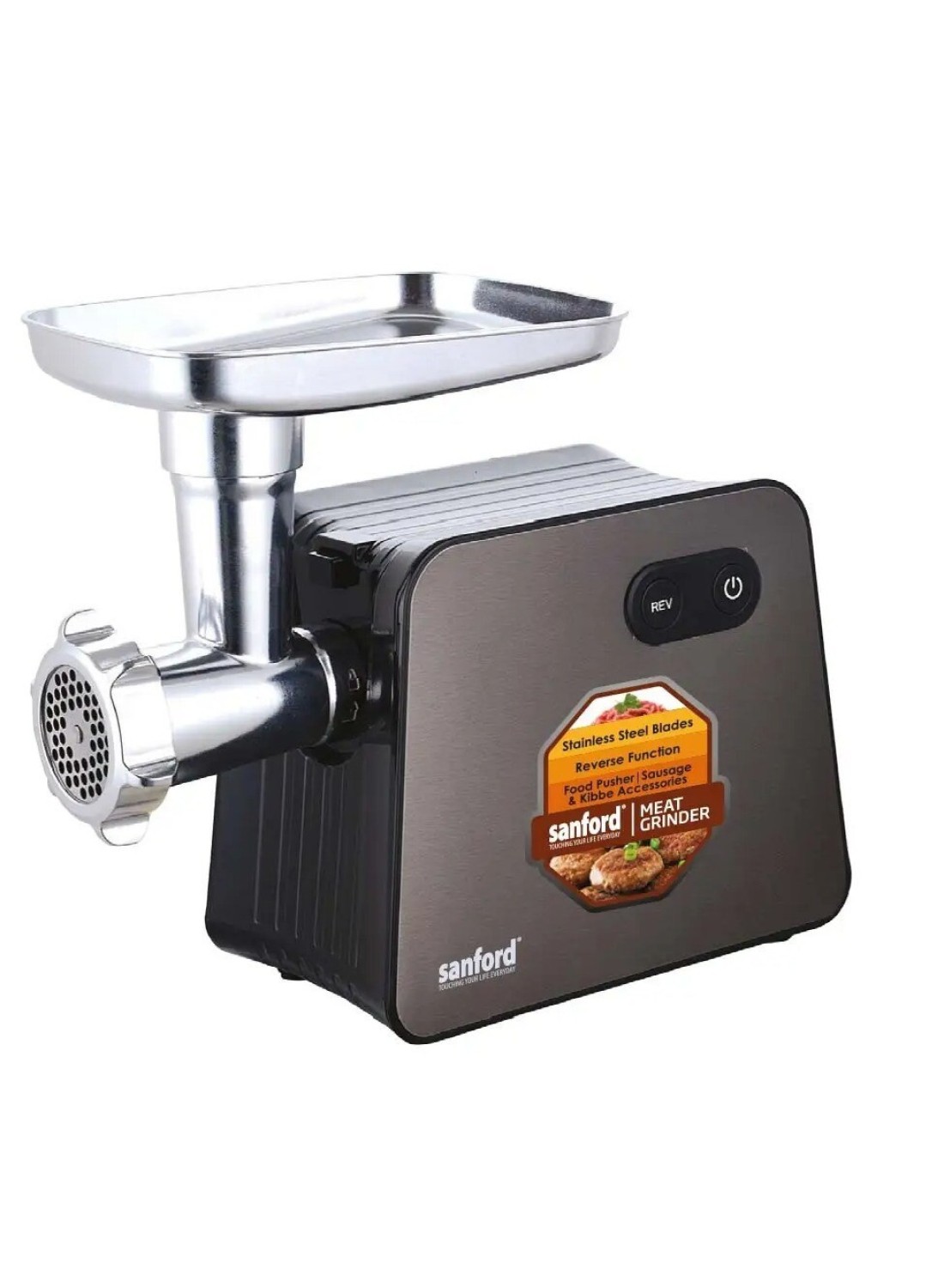 Radiotronics Electric Meat Mincer Grinder, Sausage Maker, Food Slicer 6-in-1 Powerful Electric Meat Mincer Machine, 3 Different Cutting Plates/Vegetable Slicer/Grater Attachments for Home Use