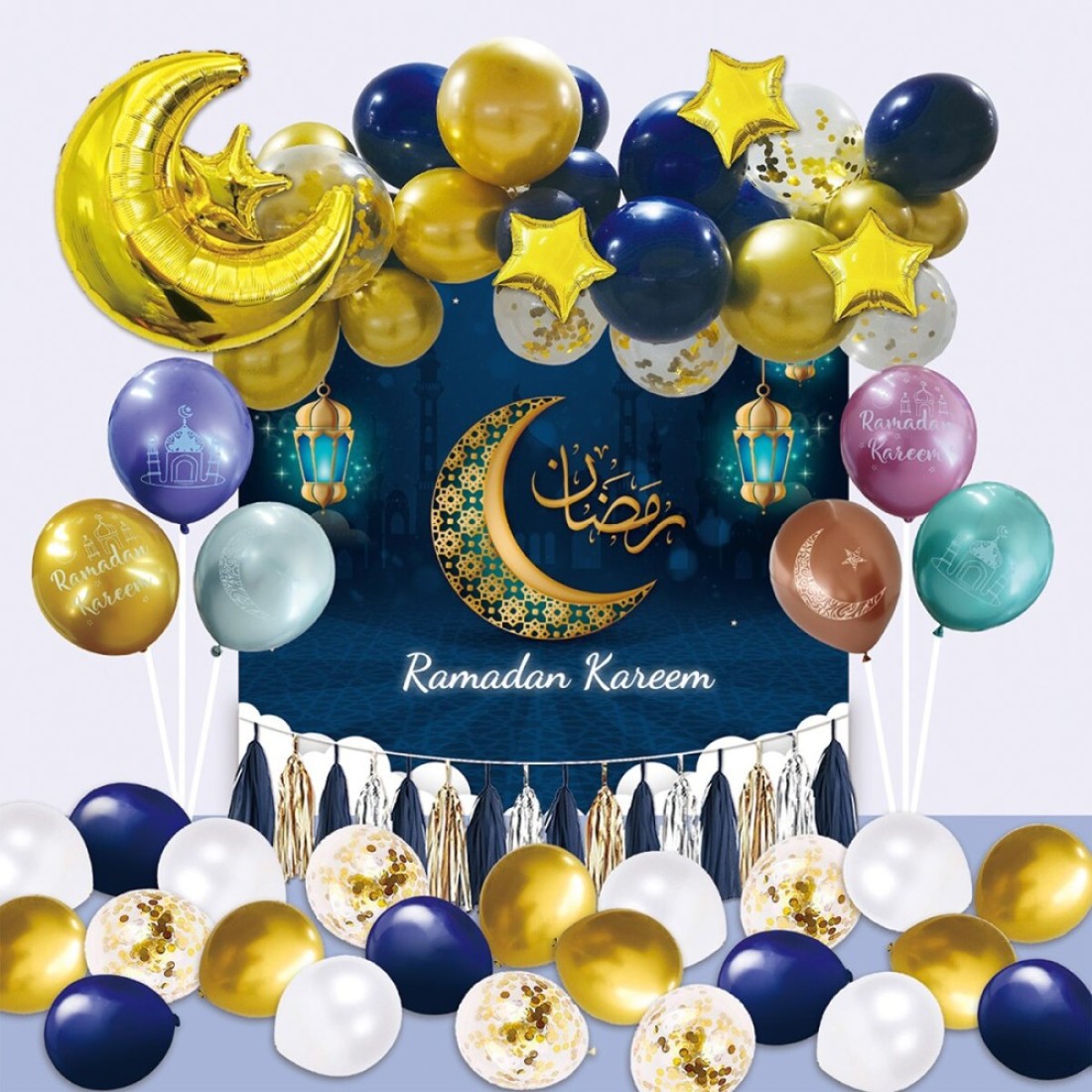 Ramadan Kareem Balloons Backdrop Decoration Kit