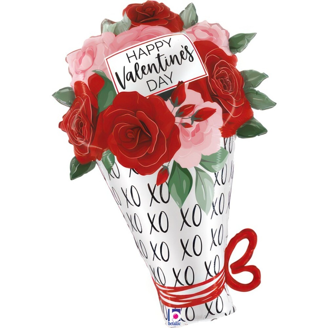 30&quot; Satin Valentine Rose Bouquet Foil Balloon