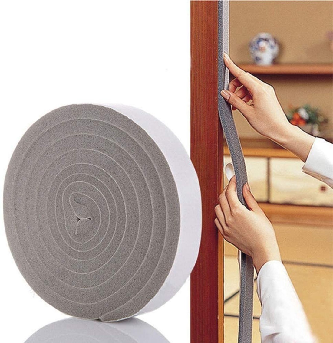 Aiwanto Door Sealing Sticker Soundproof Sealing Strip Weather Strips Self-Adhesive Seal Tape Sliding Door Weather Strip 3cm Wide x 1cm thick, 2M long