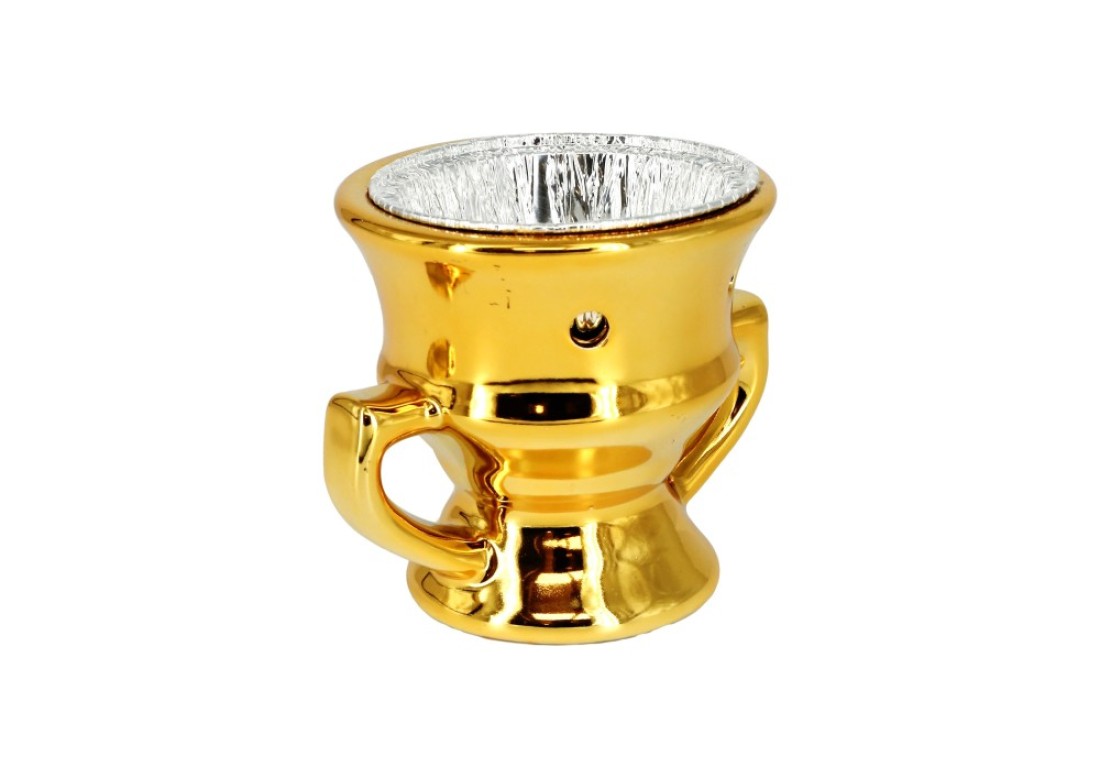 Rahalife Unique Ceramic Incense Burner Bakhoor Burner For Oud, Incense Holder Home Decor, Golden, 1 PC