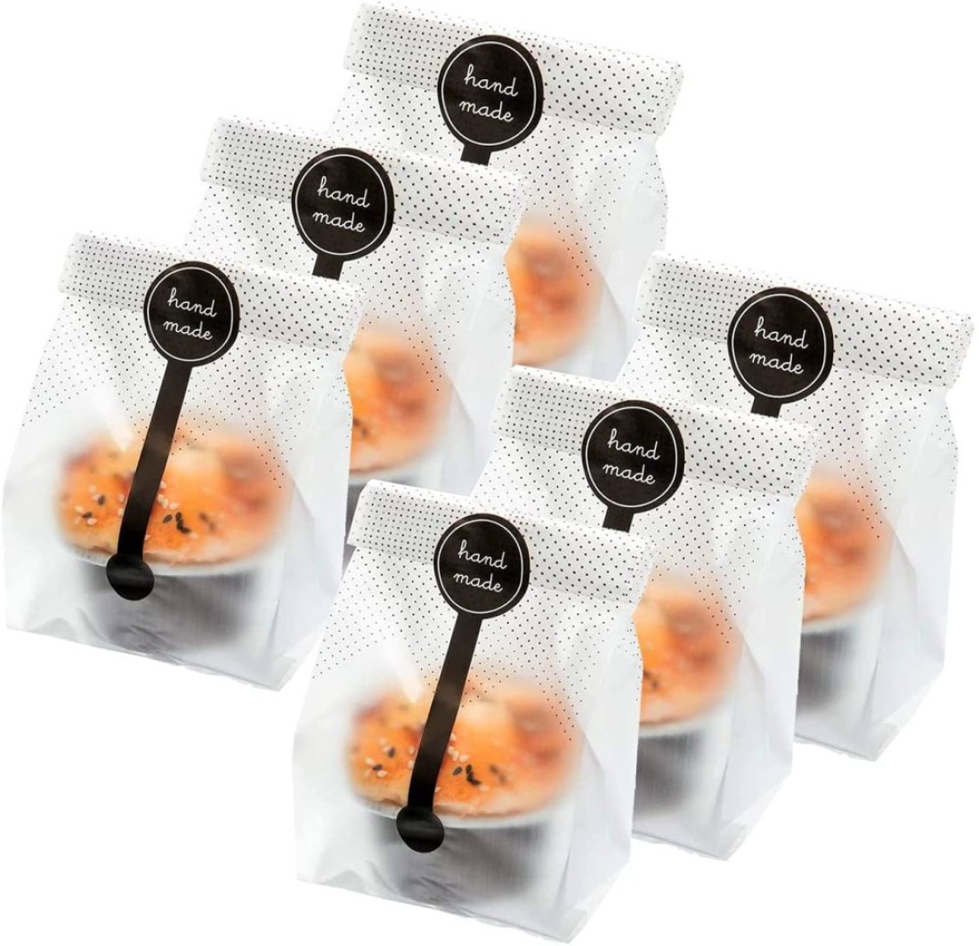 Aiwanto 200Pcs Translucent Cake Cokkie Bags Cookie Cake Chocolate Candy Snack Bags Bakery Packets