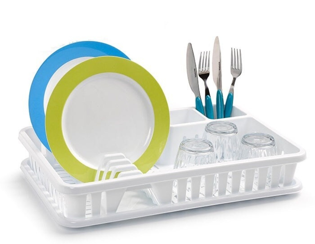 Plastic Forte Small Dish Drying Rack, White