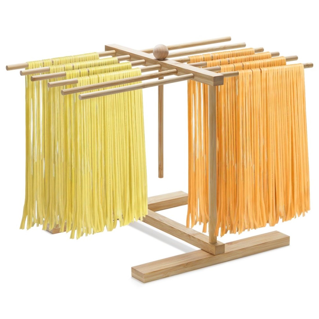 Pasta Drying Rack, AMOHEE 12 Bars Pasta Drying Rack Collapsible with Transfer Wand for Fresh Pasta, Spaghetti, Fettuccine, Lasagne