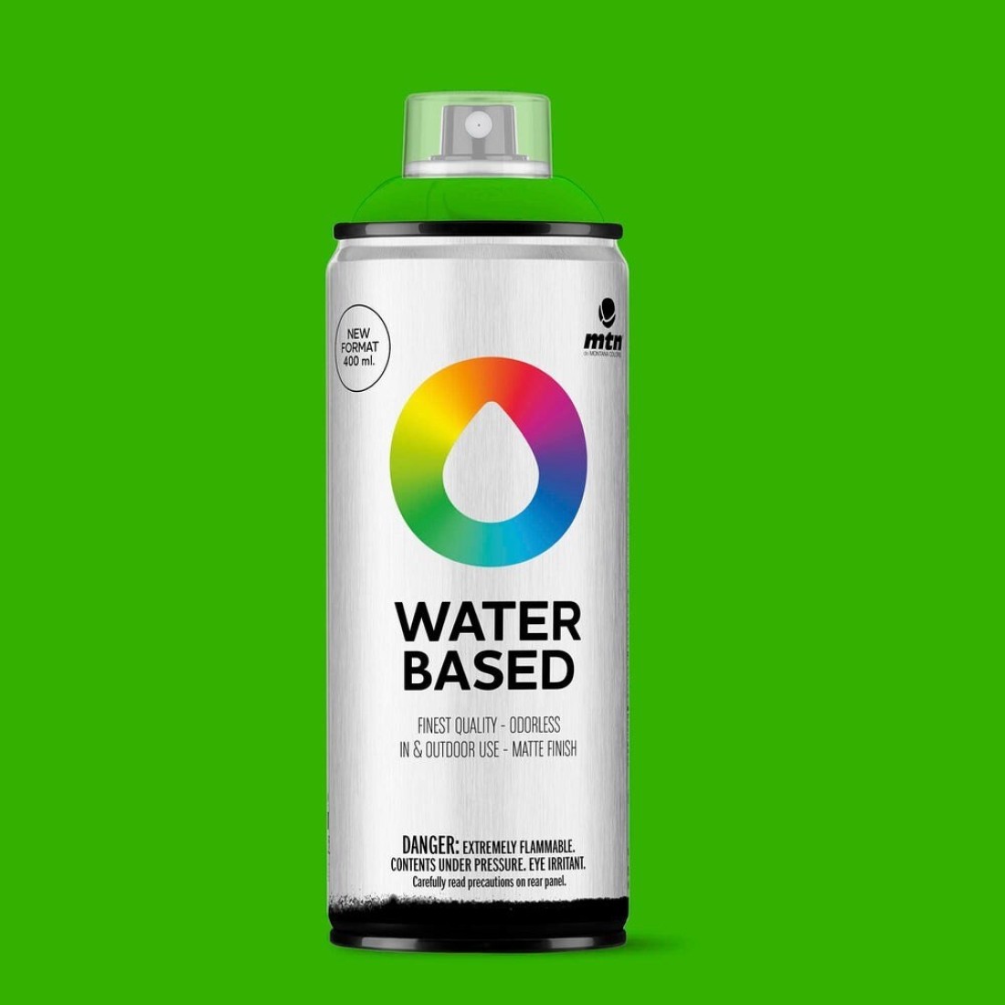 Montana Colors MTN Water Base Fluorescent Green Spray Paint Matt 400ml