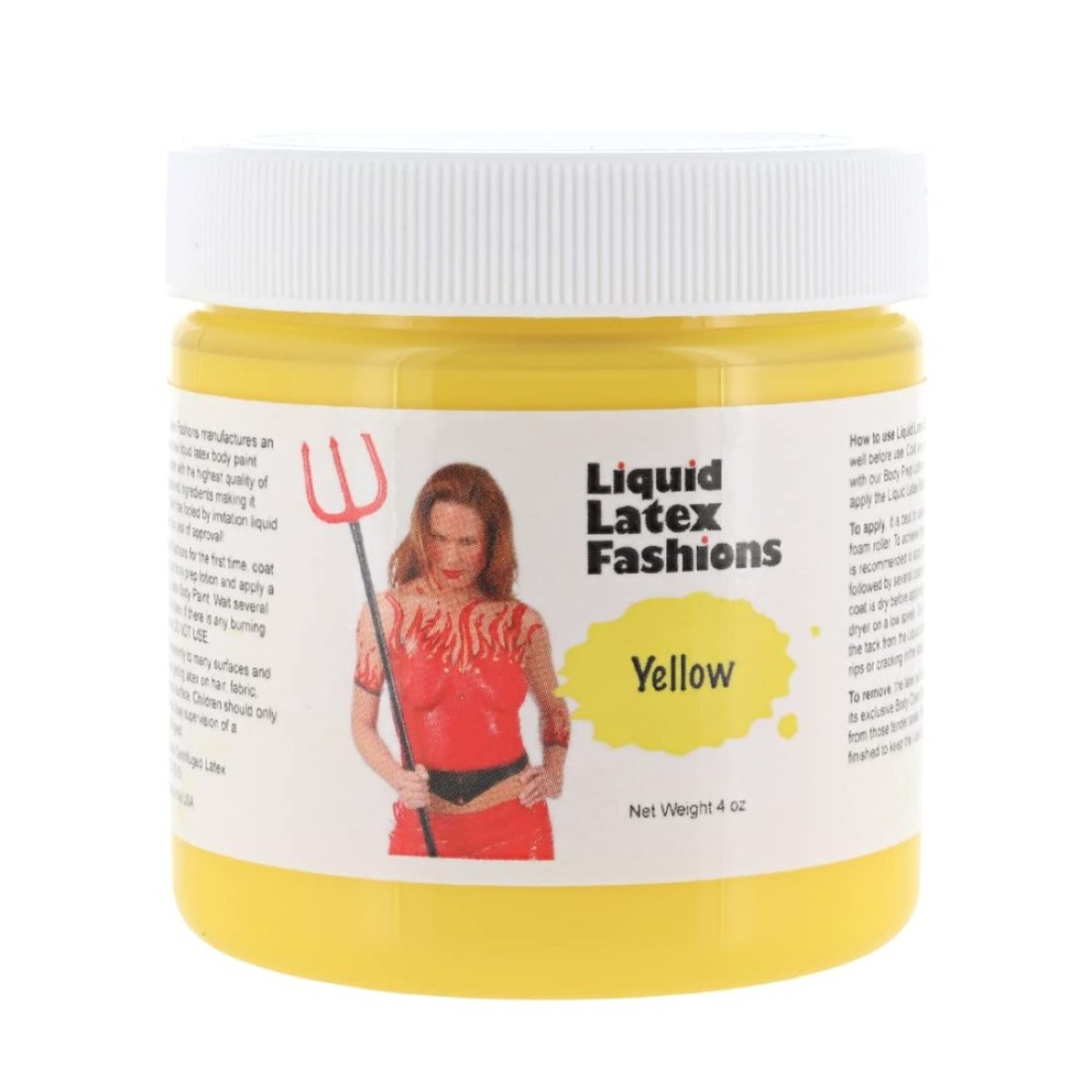 Liquid Latex Fashions Ammonia Free Liquid Latex for Adults and Kids Face and Body Latex Paint Ideal for Parties and Cosplay Super Flexible Yellow 4 Oz