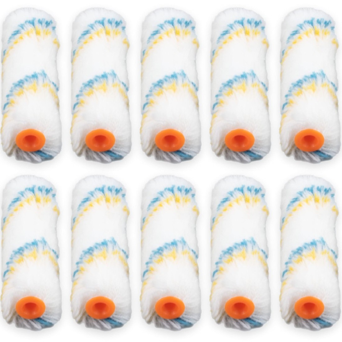 IFAMIO Pack of 10, 4 Inch Inch Paint Roller Covers Small Roller Refills 1/2 Inch Inch Nap Woven Cotton Mini Paint Roller Covers Brush Replacement Set for Painting Walls Floor Fence Cabinet