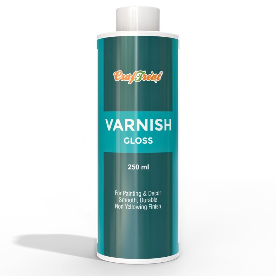 CrafTreat Gloss Varnish for Acrylic Painting 250 ml Clear Craft Materials Glossy Vanish Liquid for Clay Art Wood Furniture Canvas Paintings Craft Supplies