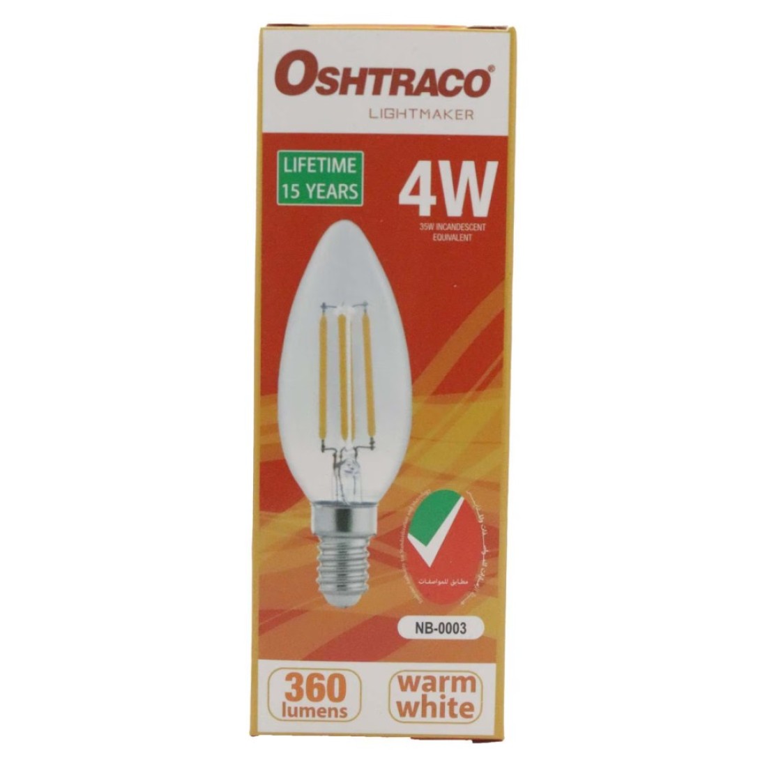 أوشتراكو 4 واط خيوط LED مصباح E14 - أبيض دافئ