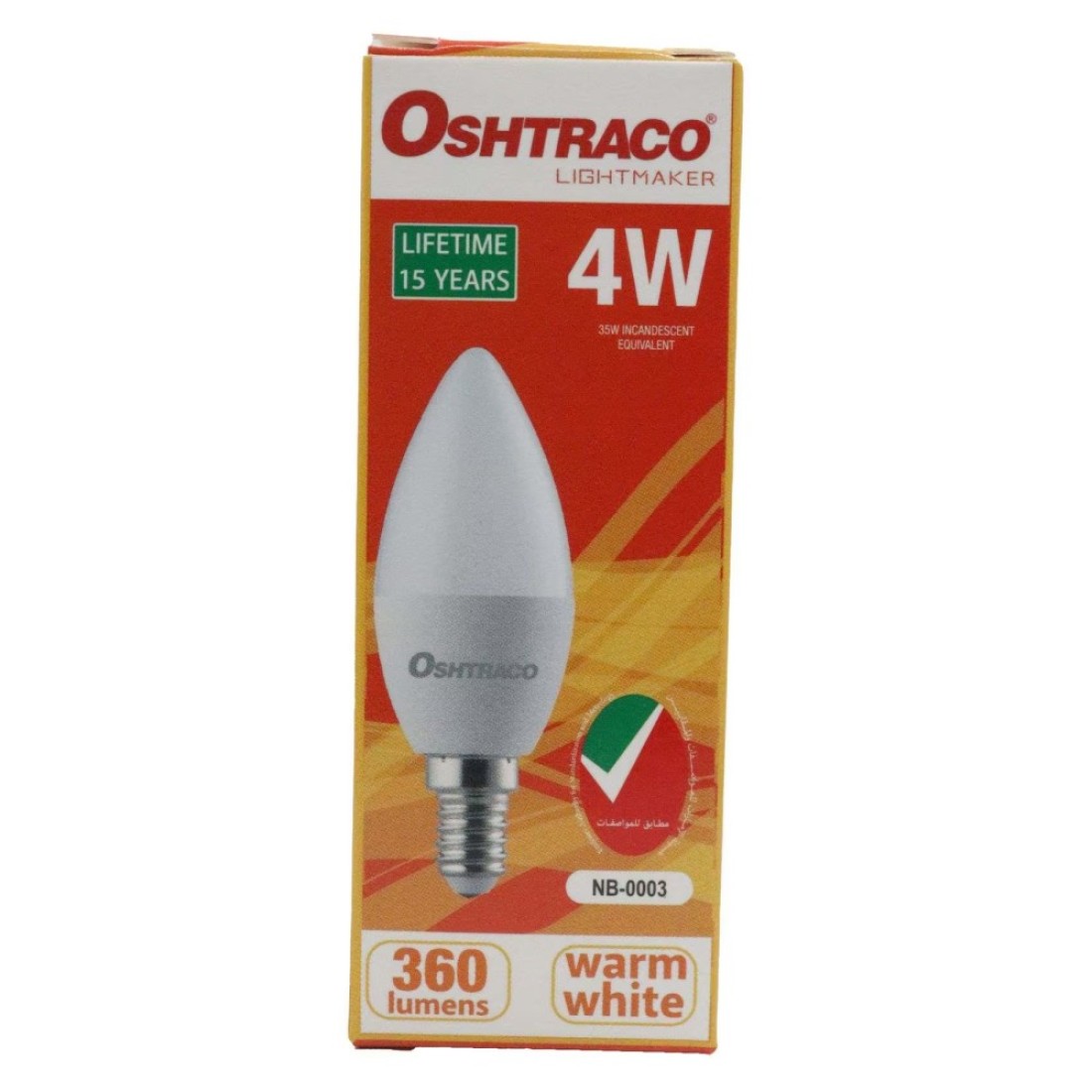 أوشتراكو 4 واط LED شمعة مصباح E14 - أبيض دافئ