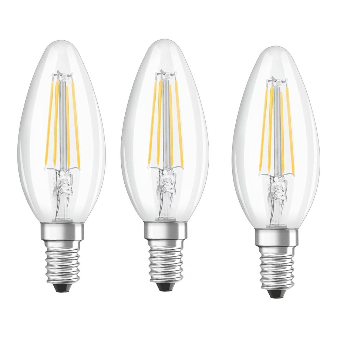Osram Filament LED Candle Bulb Warm White 4W E14 3 PCS