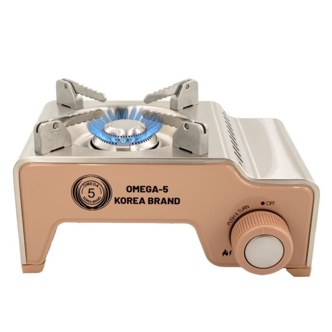 OMEGA 5 Powerful Portable Mini Gas Stove for Camping - Brown