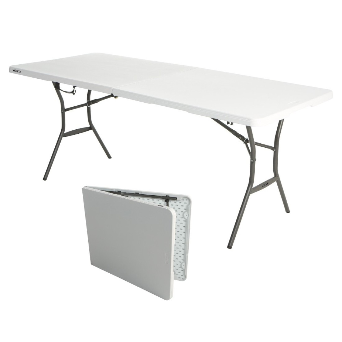 Lifetime, 6-Foot, Fold-In-Half Table, Rectangle, Residential, White Granite Colour, LFT-80333