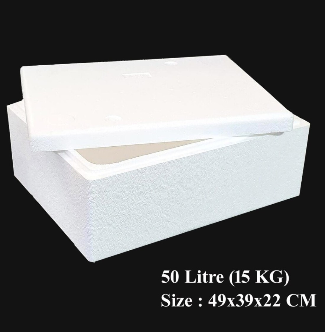 ALSAQER-Thermocoal Ice Box-(50Litre-15KG)Thermocoal Cool Box-Thermo Keeper Container, Expanded Polystyrene Cooler, Fishing Ice Box