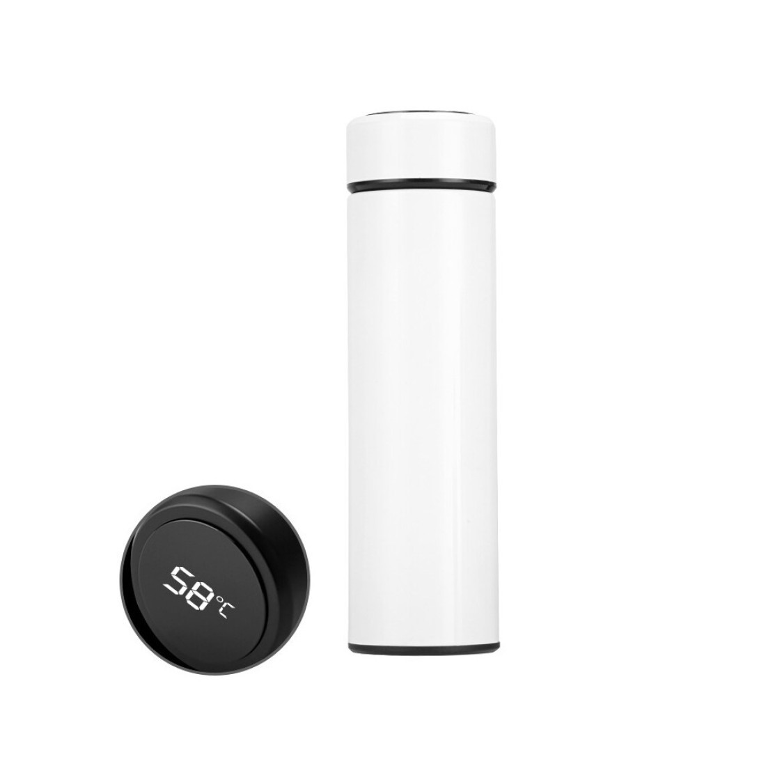 Generic-500ml Vacuum Thermos LED Temperature Display Water Bottle Stainless Steel Double Wall Insulated Cup Intelligent Travel Thermos Cup Coffee Mugs