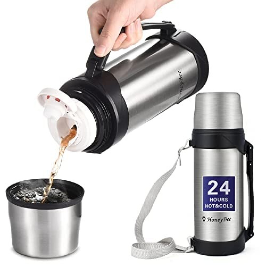 Vacuum Insulated Bottle Coffee Thermos41 OunceThermos for Hot DrinksKeep Liquid Hot or Cold 24 HoursThermos Perfect Size Cleaning BrushPortableBpaFree Termos Para Cafe