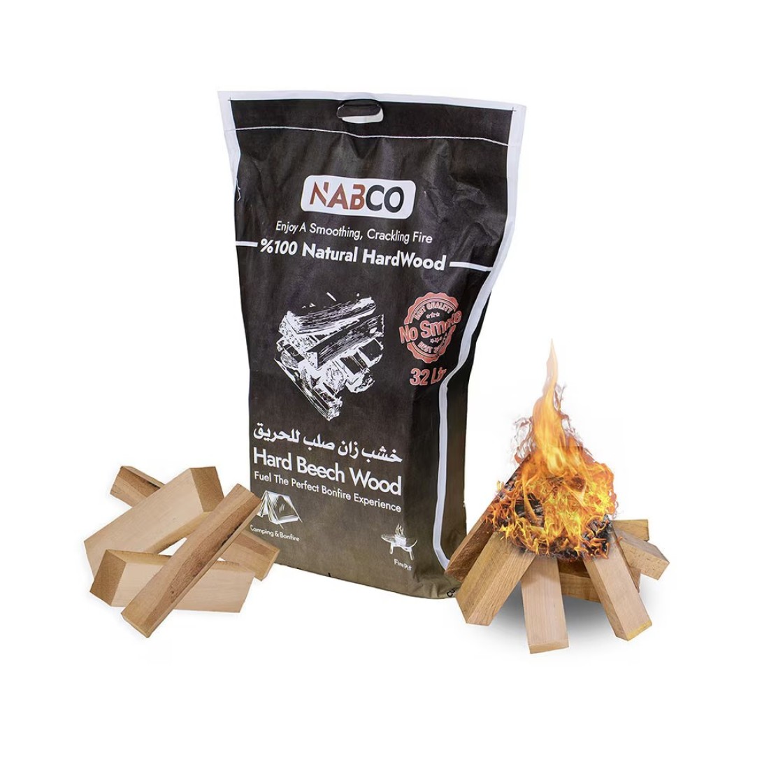 Kiln Dried Beech Fire Wood 32L~15Kg, Hardwood log Ready to Burn, Firewood log best for Fire Pits, Pizza Ovens, Outdoor Cooking and Grilling, Premium Quality: 100% Natural Solid Wood