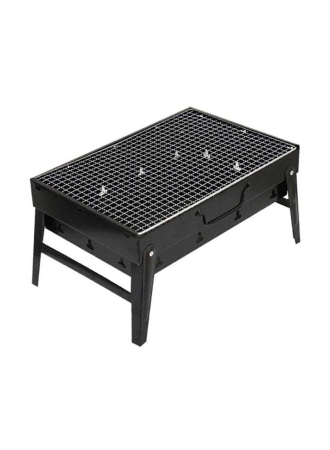 Generic Portable Charcoal Barbecue Grill Black/Silver 440X305X75mm