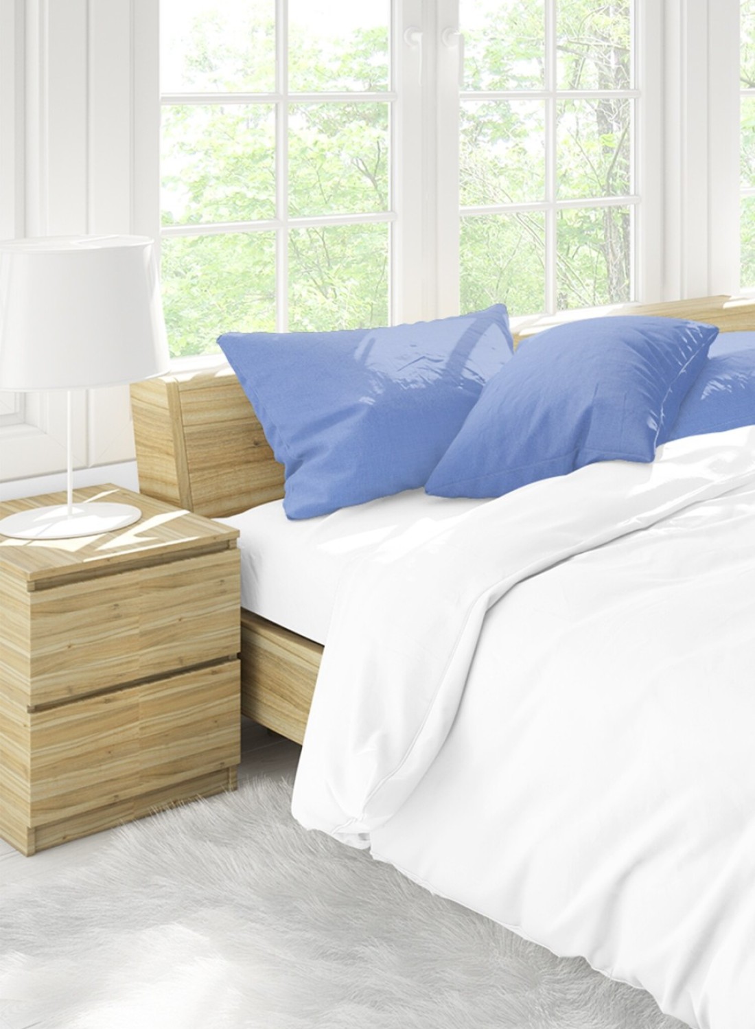Parry Life Set Of 2pcs Pillow Case/Cover/Protector, All-Weather, 144TC Microfiber Poly-Cotton, Soft, High-Quality Stitching, 50 x 70 Centimeters, Made in UAE
