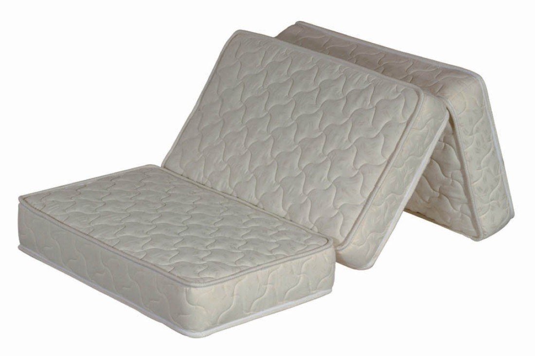 Dream Bell 3-Piece Medicated Quilted Folding Mattress Cotton White Single 180x90x7 cm