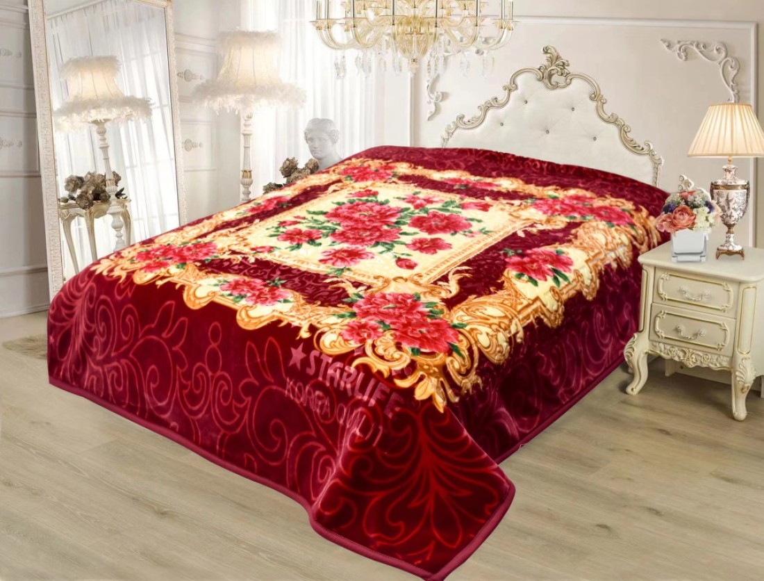 STARLIFE Premium Quality Embrossed Super Soft Royal Double Ply Blanket 100% Polyester 14 LBS 220X240CM