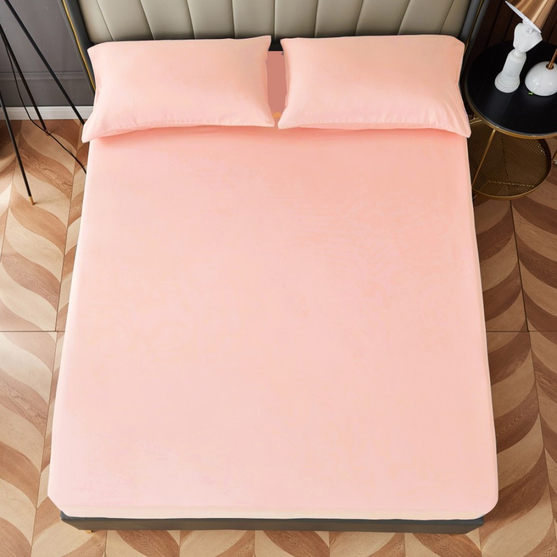 Rahalife 3-Piece Fitted Sheet Set Microfiber 150x200x30cm Queen Size 41035 Taupe