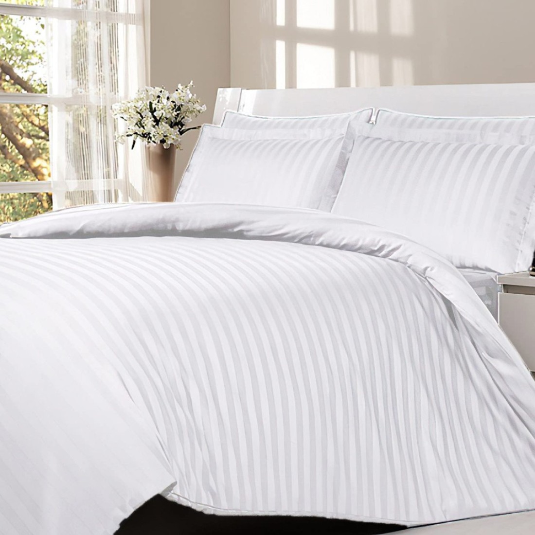 Dream Bell 300tc Cotton King Size Fitted Bedsheet - White