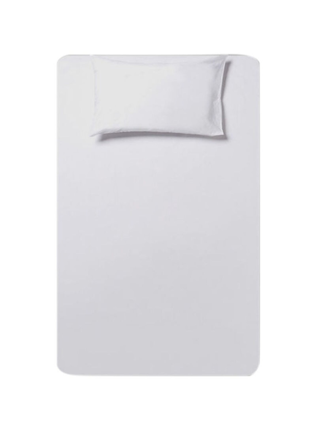 2-Piece Solid White Bedsheet Set Cotton Single Size 180 TC 41103 White