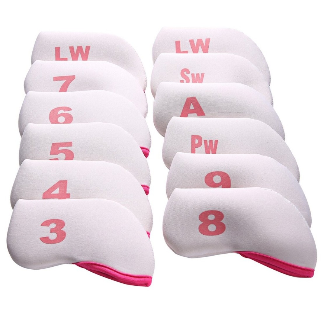 12 Pcs Golf Club Iron Head Covers Neoprene Iron Cover 3LW Protect Case