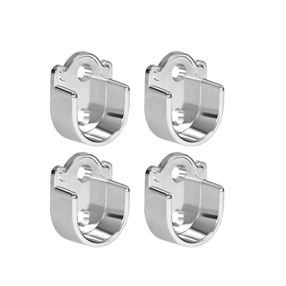 uxcell 4pcs Zinc Alloy Wardrobe Closet Rod Bracket, Shower Curtain Rod Pole End Supports Sockets Flange Holder Fit Rod Dia 19mm